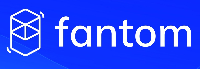 fantom logo with blue background and white text